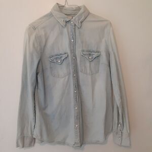 Vtg y2k Canyon River Blues Faded Shirt Women’s M Western Pearl Snap Cowgirl